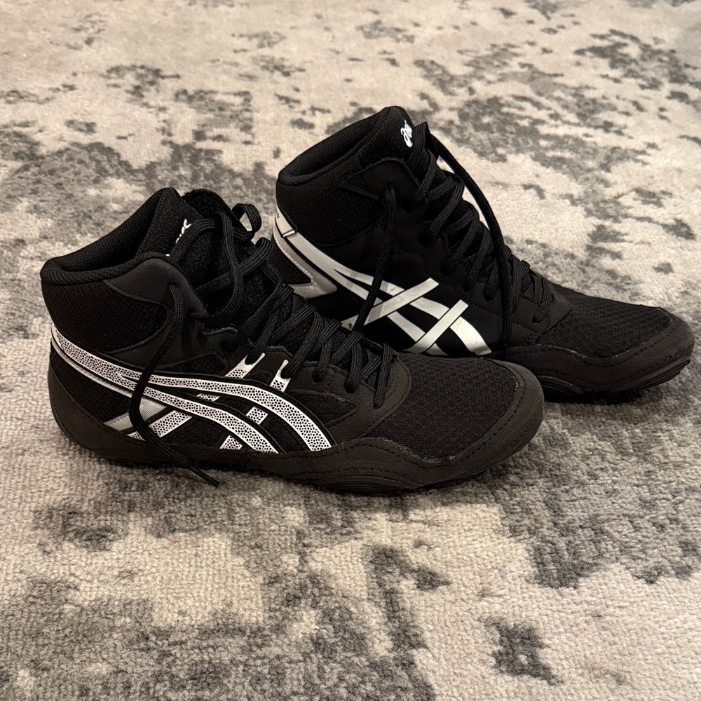 ASICS Black Snapdown 4 Wrestling Shoes SZ 10 - worn 2X - Picture 4 of 7